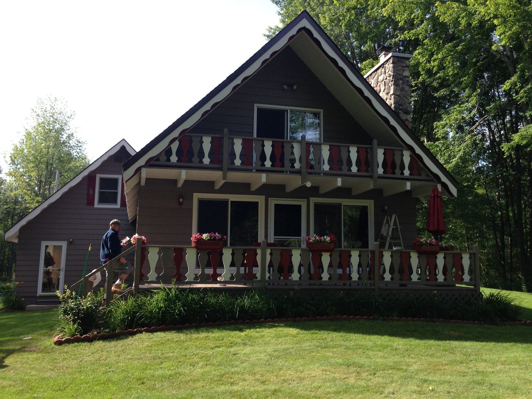 Exterior repairs underway on a cottage in the Walloon Lake area