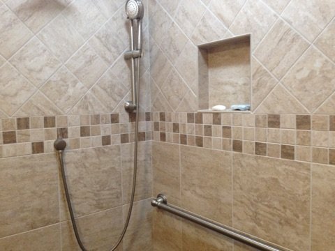 Remodeled Bathroom Install Tile Shower Boyne
